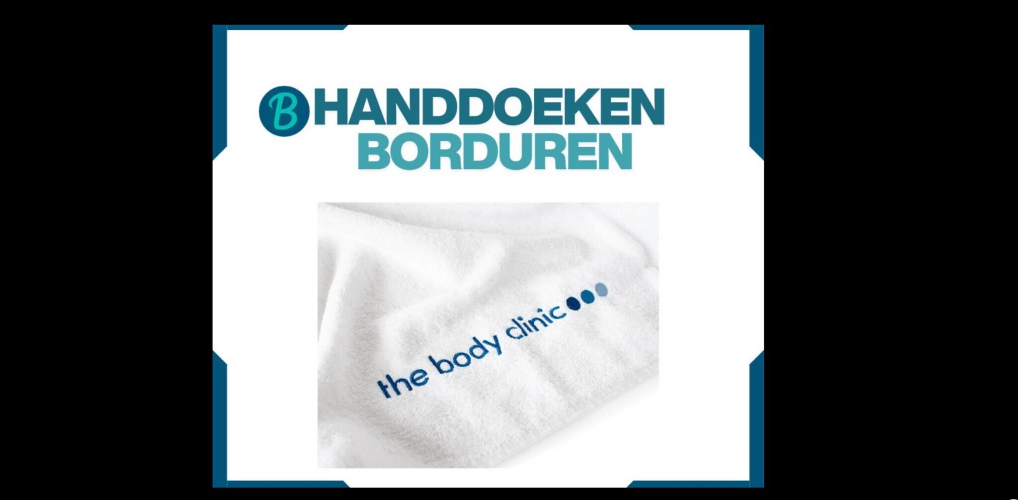 Voorbeeld van professioneel geborduurde handdoeken met logo voor hotels en bedrijven